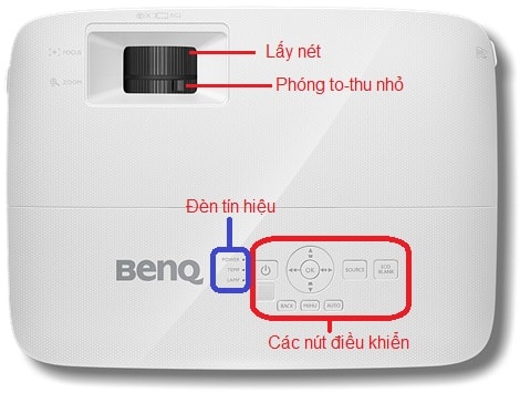 Thiết kế máy chiếu Benq MX611 nhỏ gọn ảnh nhìn từ phía trên